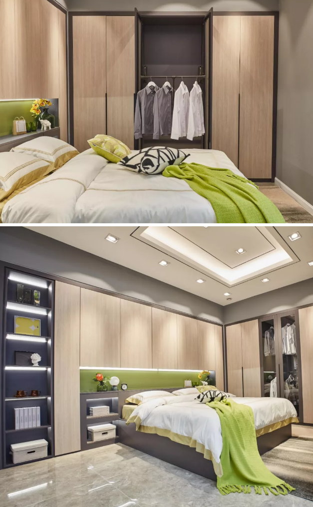 鵬鴻免漆生態(tài)板清風胡桃定制衣柜實拍 鵬鴻免漆生態(tài)板清風胡桃定制衣柜實拍